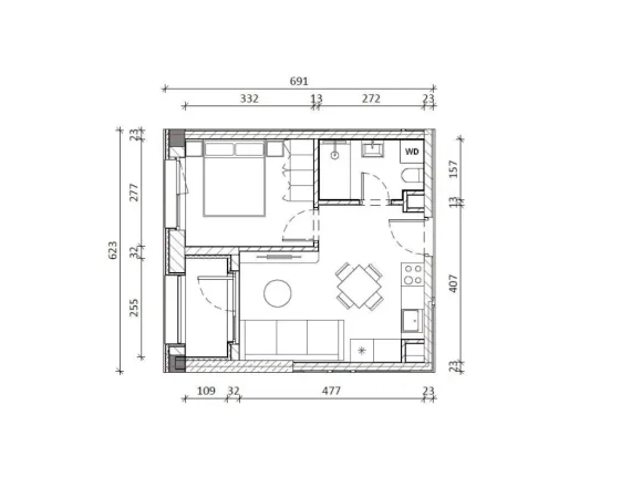 Tirane, shes apartament 1+1+Ballkon Kati 6, 48 m² 82.000 € (Rruga Pasho Hysa)