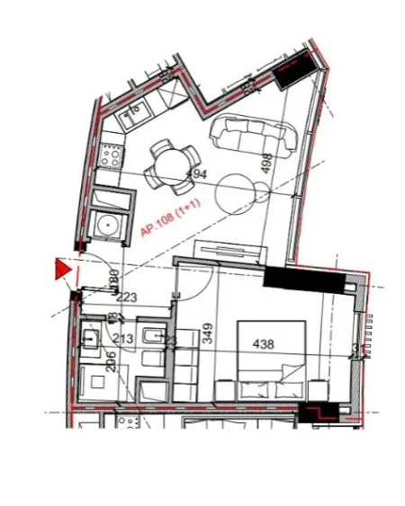 Tirane, shitet apartament 1+1 Kati 1, 146.880 € (Rruga Bardhyl)