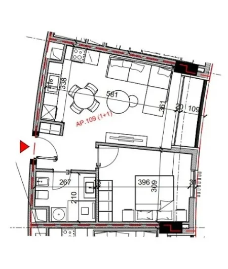 Tirane, shitet apartament 1+1 Kati 1, 158.160 € (Rruga Bardhyl)