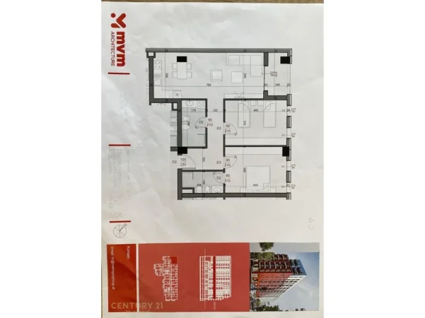 Tirane, shitet apartament 2+1+Ballkon Kati 3, 107 m² 192.000 € 