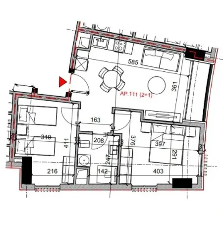 Tirane, shitet apartament 2+1 Kati 1, 195.360 € (Rruga Bardhyl)