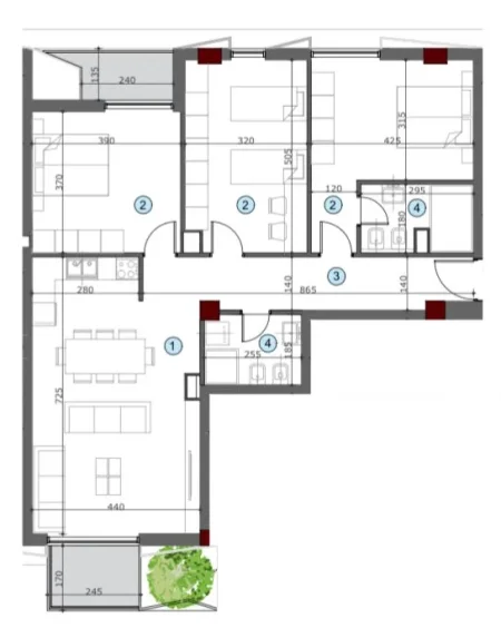 Tirane, shitet apartament 3+1 Kati 8, 139 m² 375.840 € (Bulevardi i Ri)