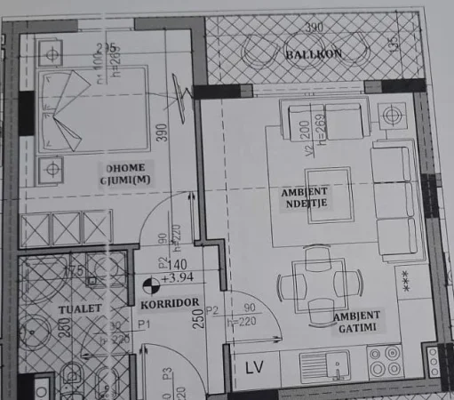 Tirane, shitet apartament 1+1+Aneks+Ballkon Kati 2, 57 m² 98.000 € 