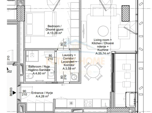 Tirane, shes apartament 2+1+Ballkon Kati 3, 82 m² 179.762 € (Lion Residence 3)