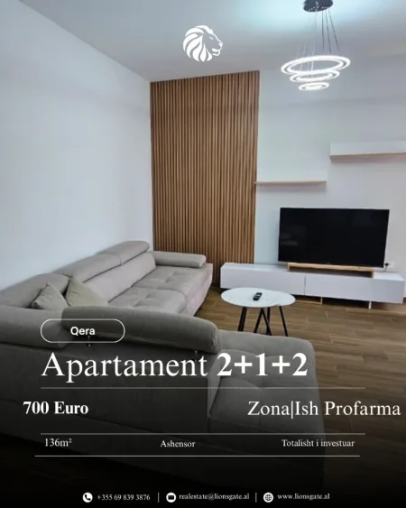 Tirane, jap me qera apartament 2+1 , 136 m² 700 € 