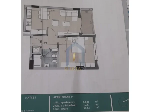 Tirane, shitet apartament 1+1+Ballkon Kati 4, 69 m² 82.000 € (Apartament 1+1 per shitje tek Univers City QTU)