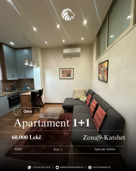 Tirane, jap me qera apartament 1+1 Kati 1, 62 m² 600 € 