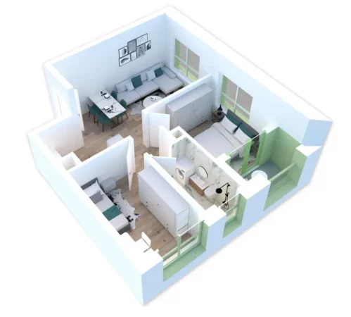 Tirane, jepet me qera apartament 2+1+Ballkon Kati 4, 90 m² 450 € (KOmpleksi Kaimi)