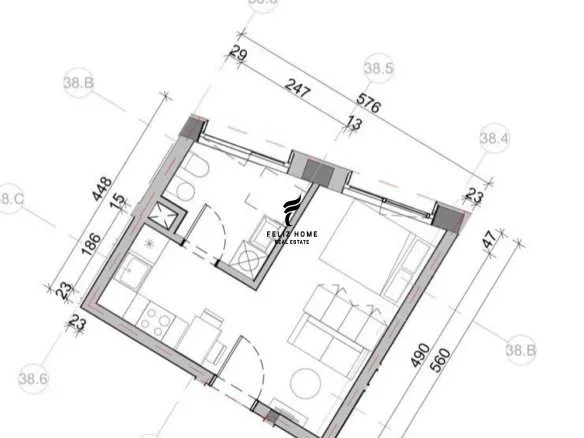 Tirane, shitet garsonier 1+1 Kati 6, 32 m² 69.000 € (ALI DEMI)