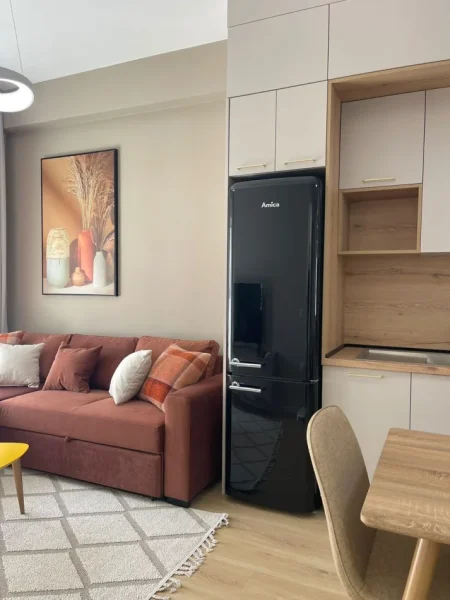 Tirane, jepet me qera apartament 1+1 Kati 8, 47 m² 450 € (Ali Demi)