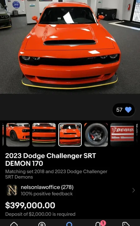🇺🇸SHITET DODGE CHALLENGER SRT DEMON CARBON LIMITED EDITION 1OF10 E PERSONALIZUAR