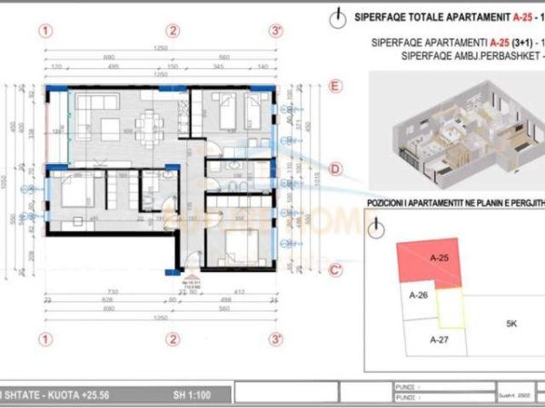 Tirane, shitet apartament Kati 7, 132 m² 197.550 Euro (Rr. Jordan Misja, Tirane)