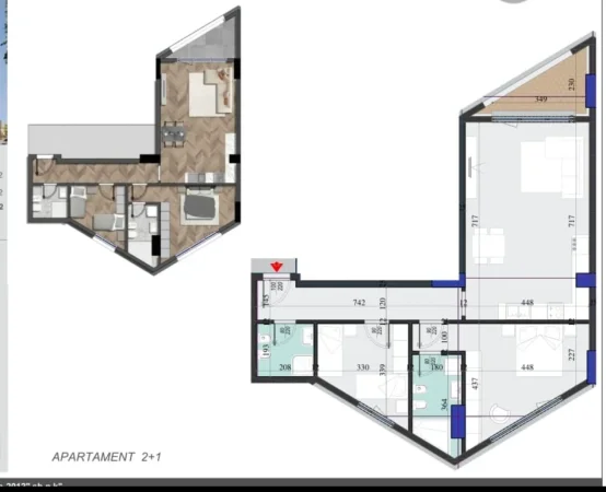 Tirane, shitet apartament 2+1+Ballkon Kati 13, 120 m² 211.900 € (Zogu I Zi)