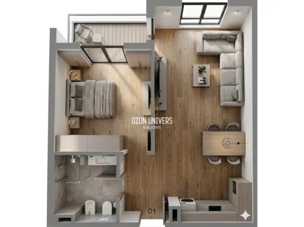 Tirane, shitet apartament 1+1+Ballkon Kati 8, 66 m² 56.185 € (Bulevardi Nënë Tereza, Kamëz)