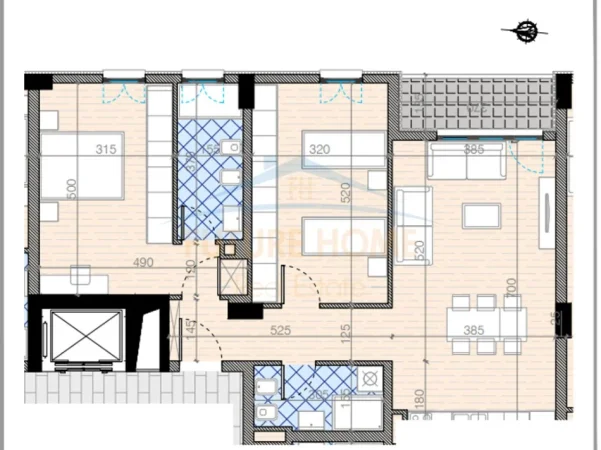 Tirane, shitet apartament 2+1 Kati 6, 113 m² 214.000 € (Trio Towers)