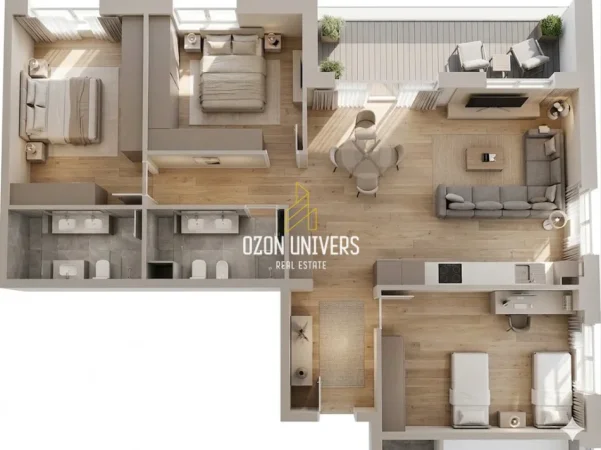 Tirane, shitet apartament 3+1+Ballkon Kati 5, 168 m² 235.270 € (Bellevue Residence, rruga e elbasanit)