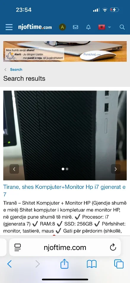 “i7 Gjenerata 7 + 8GB RAM + SSD 256GB + Monitor HP (Komplet)”