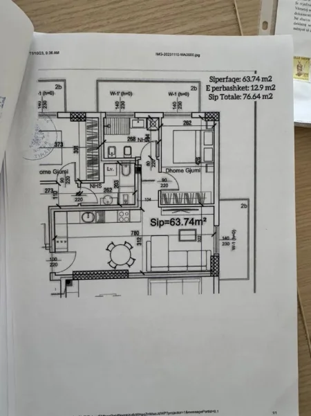 Tirane, shitet apartament 1+1 Kati 2, 76 m² 122.600 € 