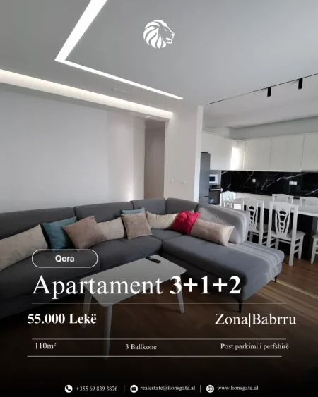 Tirane, jap me qera apartament 3+1+Ballkon , 110 m² 550 € (Babrru)