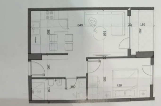 Tirane, shitet apartament 1+1 Kati 7, 61 m² 52.000 € (VANETINO 4, KAMEZ)