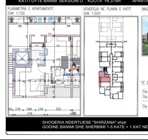 Tirane, shitet apartament 1+1 Kati 2, 56 m² 61.000 € 