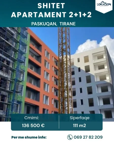 Tirane, shitet nga Pronari, pa-komision apartament 2+1+Aneks+Ballkon Kati 7, 111 m² 136.500 € (Ring side, paskuqan)