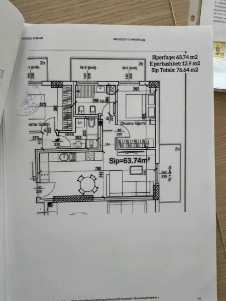 Tirane, shes apartament 1+1 Kati 2, 77 m² 122.560 € 