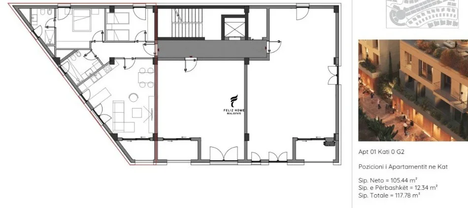 Dhermi - Palase, shitet apartament 2+1 Kati 0, 117 m² 318.000 € (PALASE)