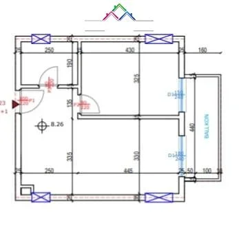 Qerret, shes apartament 1+1+Ballkon Kati 2, 69 m² 108.000 € (qerret)