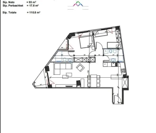 Tirane, shes apartament 2+1 Kati 4, 110 m² 232.000 € (rruga elbasanit)