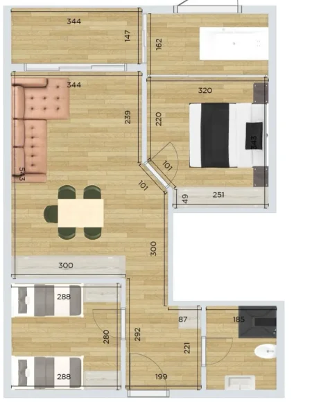 Vlore, shitet apartament 2+1 Kati 6, 74 m² 218.300 € (uji i ftohte)