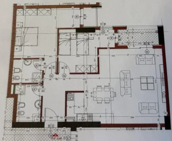 Tirane, shitet apartament 2+1+Aneks+Ballkon Kati 5, 125 m² 236.260 € 