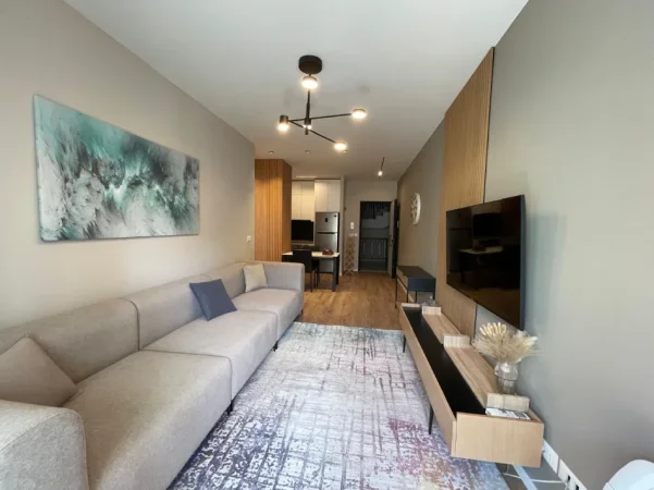 Tirane, jepet me qera apartament 1+1 , 750 € (Liqeni i Thate)