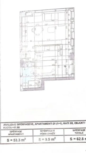 Tirane, shitet apartament 1+1+Ballkon Kati 3, 63 m² 97.340 €
