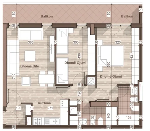 Tirane, shitet apartament duplex Kati 8, 110 m² 130.000 € 