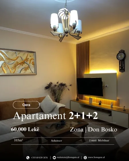 Tirane, jap me qera apartament 2+1 , 103 m² 600 € 