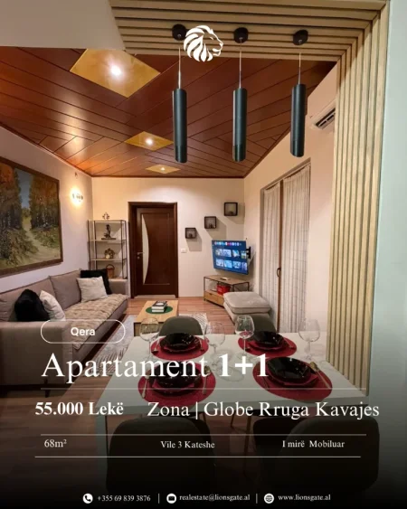 Tirane, jap me qera apartament 1+1 , 68 m² 550 € 