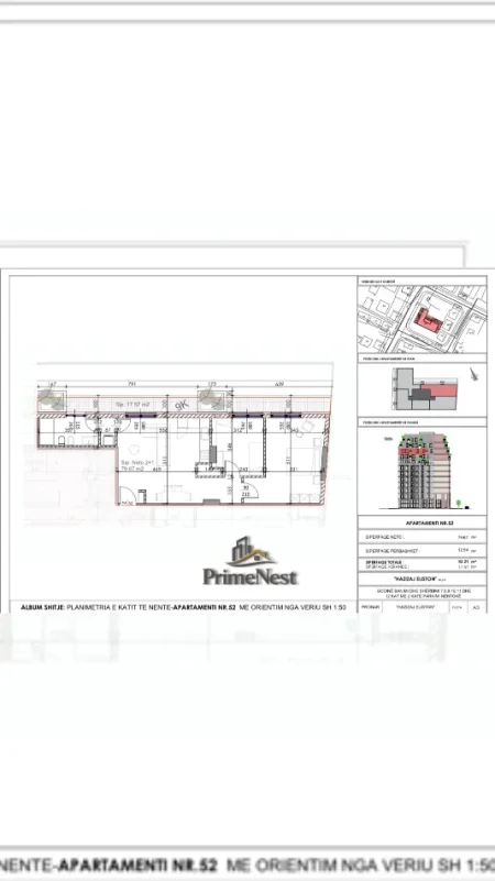 Tirane, shitet apartament 2+1 Kati 9, 92 m² 
