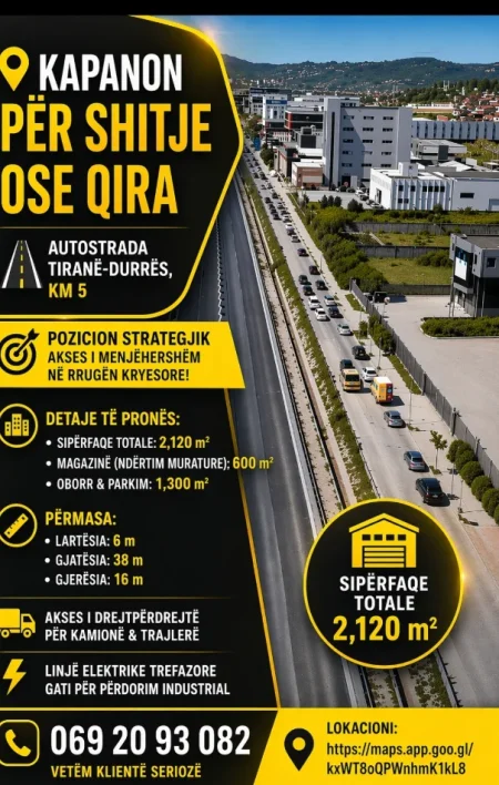 Tirane, ankand ambjent biznesi , 2.221 m² (Rruga monun 55)
