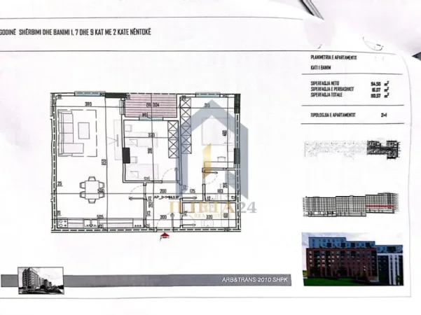 Tirane, shitet apartament 2+1+Ballkon Kati 1, 111 m² (Apartament 2+1 për shitje Tirana View Residence, Paskuqan) 136.664 euro