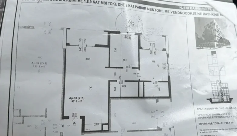 Shitet Apartament 2+1 në Kamëz, me sipërfaqe 105 m², me çmim 94,500 Euro.