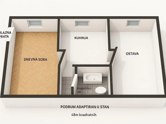 Prishtine, shitet apartament 2+1+Ballkon Kati 0, 55 m² 72.000 € (Vllezerit Gervalla)