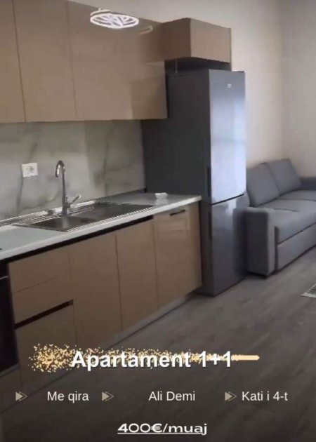 Tirane, jepet me qera apartament 1+1 Kati 4, 400 Euro ne Ali Dem