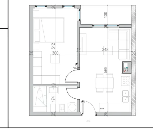 Golem, shitet apartament 1+1 Kati 1, 60 m² 100.000 € (GOLEM)