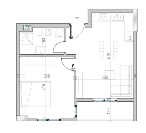 Golem, shitet apartament 1+1 Kati 5, 64 m² 106.000 € (GOLEM)