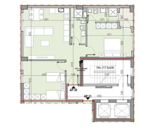 Tirane, shitet apartament 2+1 Kati 9, 109 m² 219.000 € (FUSHA E AVIACIONIT)
