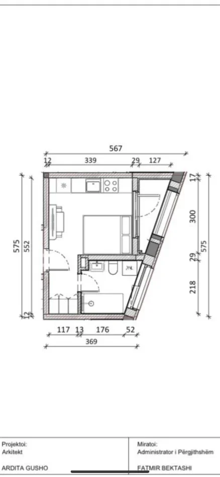 Tirane, shitet nga Pronari, pa-komision garsonier 1+1 Kati 6, 31 m² 62.000 € (Kadiu)