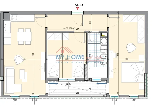 Tirane, shitet apartament 2+1+Ballkon Kati 8, 97 m² 145.000 € (Univers City)