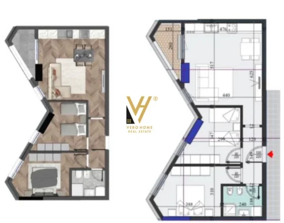 Tirane, shitet apartament 2+1+Ballkon Kati 6, 88 m² 165.000 € (RRUGA DRITAN HOXHA)