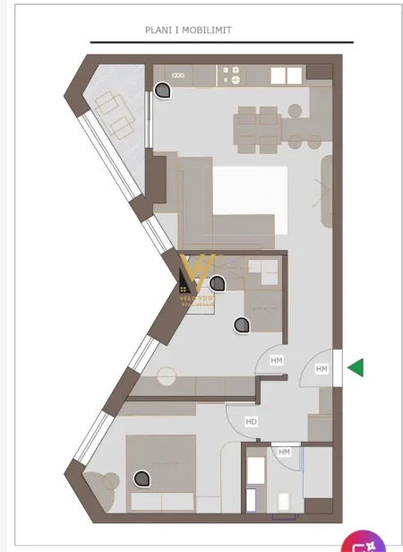 Tirane, shitet apartament 2+1+Ballkon Kati 6, 88 m² 165.000 € (RRUGA DRITAN HOXHA)